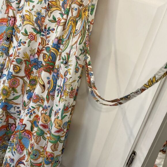 Tommy Hilfiger 100% cotton multicolor floral Paisley sleeveless maxi dress large - Picture 9 of 13